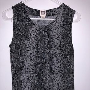 Anne Klein grey blouse snake print size s